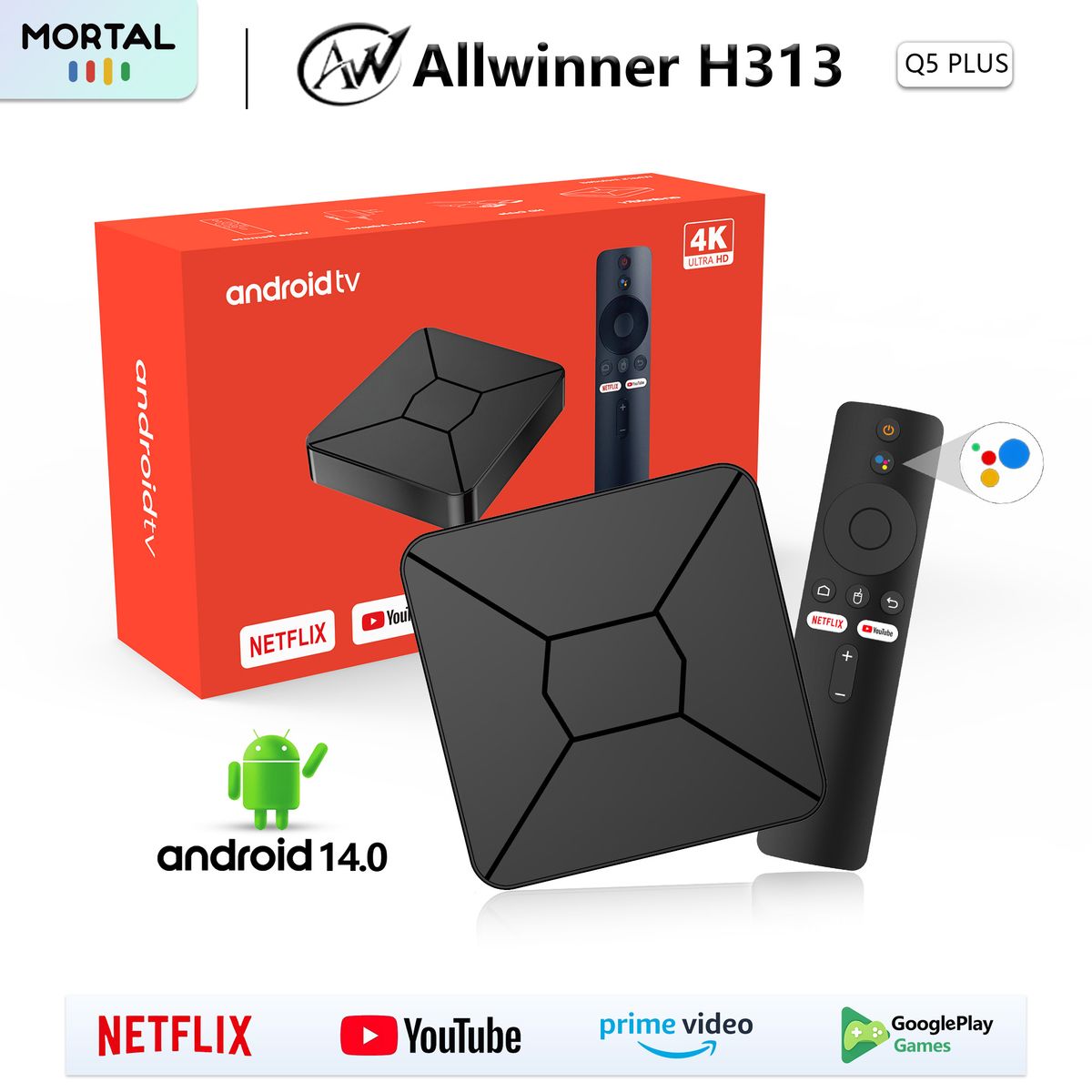 Android Box TV 4K – Wi-Fi Rapide & Android 12 + Abonnement GRATUIT