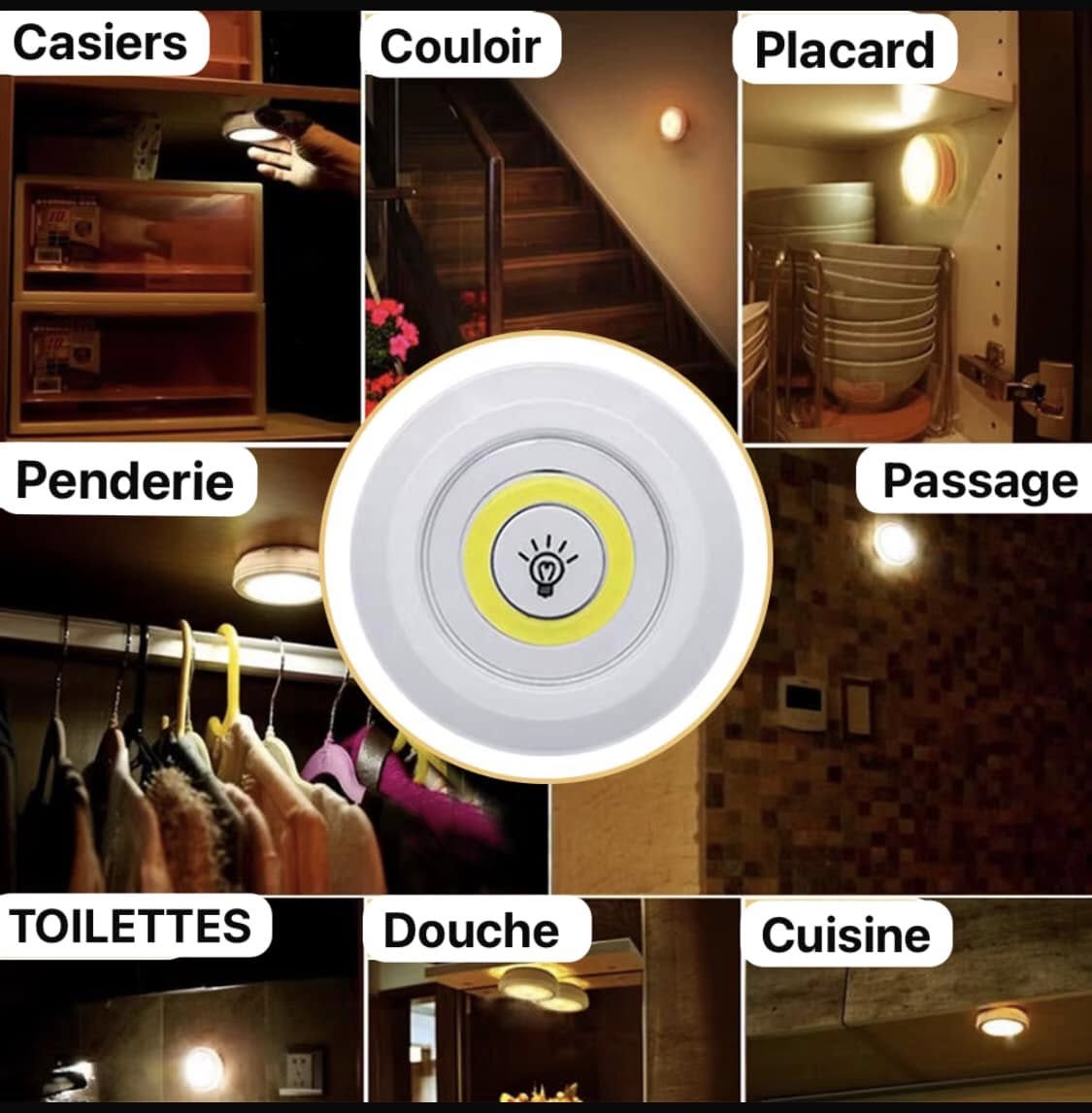 Éclairez Partout, Même en Cas de Coupure – Pack de 3 Lampes LED sans fil Sécurisés et Économiques